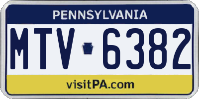 PA license plate MTV6382