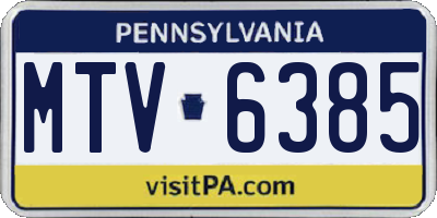 PA license plate MTV6385