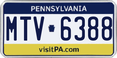 PA license plate MTV6388