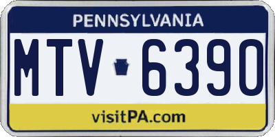 PA license plate MTV6390