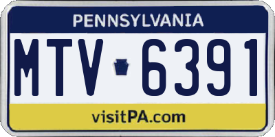 PA license plate MTV6391