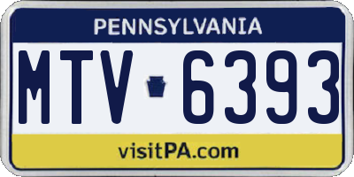 PA license plate MTV6393