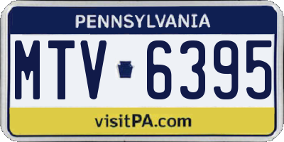 PA license plate MTV6395