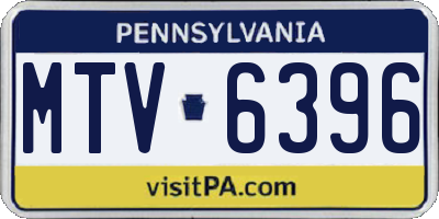 PA license plate MTV6396