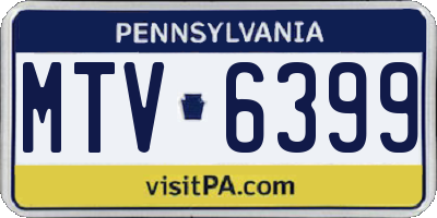 PA license plate MTV6399