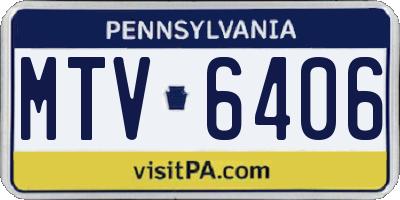 PA license plate MTV6406
