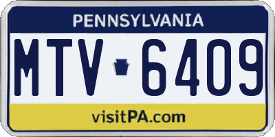 PA license plate MTV6409