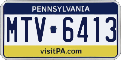 PA license plate MTV6413
