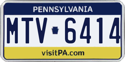 PA license plate MTV6414