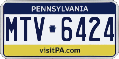 PA license plate MTV6424