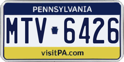 PA license plate MTV6426