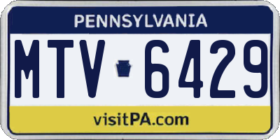 PA license plate MTV6429