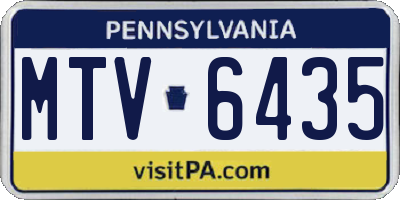 PA license plate MTV6435