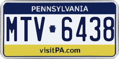 PA license plate MTV6438