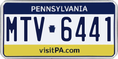 PA license plate MTV6441