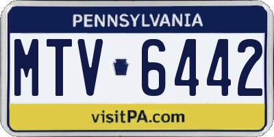 PA license plate MTV6442