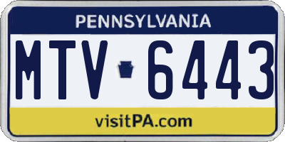 PA license plate MTV6443
