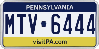 PA license plate MTV6444