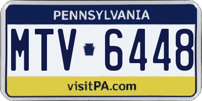 PA license plate MTV6448