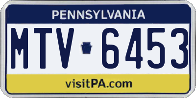 PA license plate MTV6453