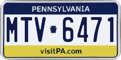 PA license plate MTV6471