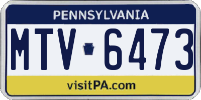 PA license plate MTV6473