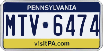 PA license plate MTV6474