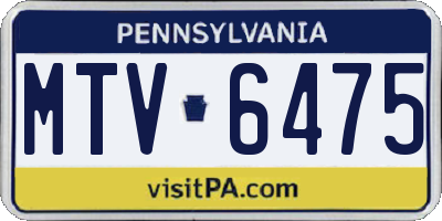 PA license plate MTV6475