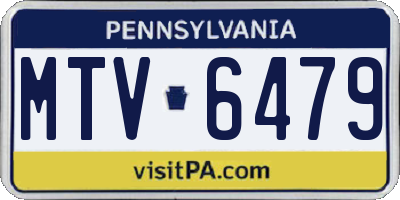 PA license plate MTV6479