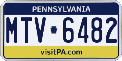 PA license plate MTV6482