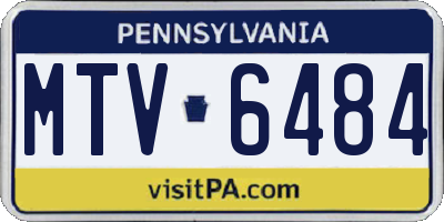 PA license plate MTV6484