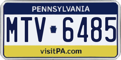 PA license plate MTV6485