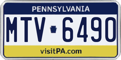 PA license plate MTV6490