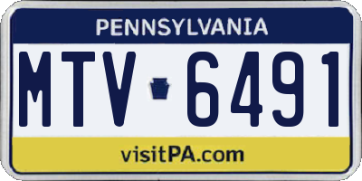 PA license plate MTV6491