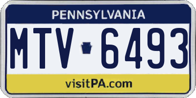 PA license plate MTV6493