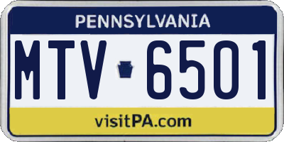 PA license plate MTV6501