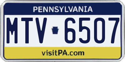 PA license plate MTV6507