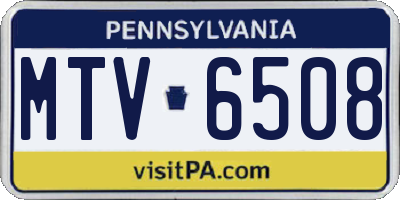 PA license plate MTV6508