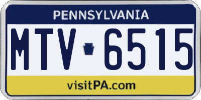 PA license plate MTV6515