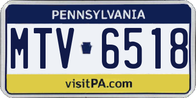 PA license plate MTV6518