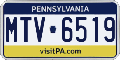 PA license plate MTV6519