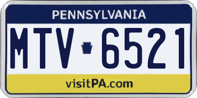 PA license plate MTV6521