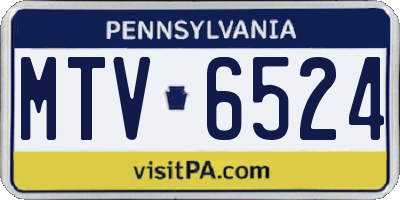 PA license plate MTV6524