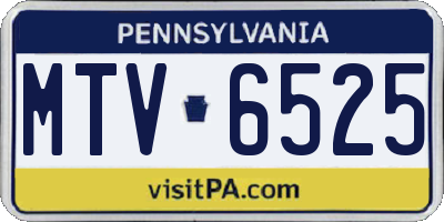 PA license plate MTV6525