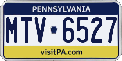 PA license plate MTV6527