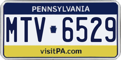 PA license plate MTV6529