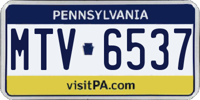 PA license plate MTV6537