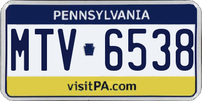 PA license plate MTV6538