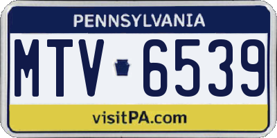 PA license plate MTV6539