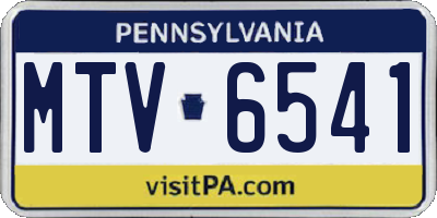 PA license plate MTV6541